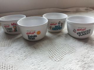 4 Vintage Kellogg Cereal Bowls 1999 3 1/2 " Tall Rare