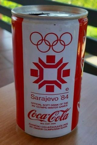 Rare 1984 Sarajevo Olympic Games Coca Cola Empty Can Advertise Official Sponsor