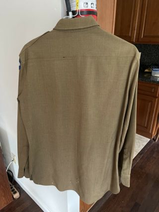 1940 ' s WW2 US Army Officer ' s Wool Uniform Shirt Size Large w / Patch 2