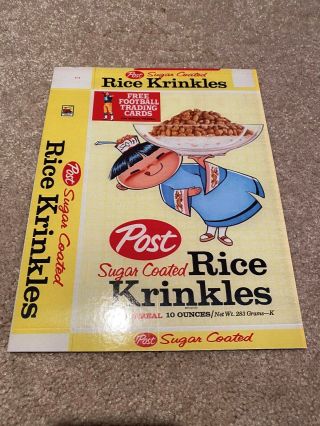 1962 Post Cereal Rice Krinkles Custom Front Panel Bart Starr