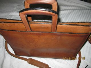 Joseph Daniel Vintage Brown Leather Portfolio Briefcase W/ Strap