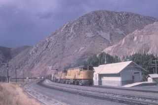Railroad Slide - Union Pacific 40 Ge Rail U50 Locomotive Devils Slide Utah 1967