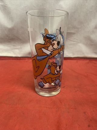 Huckleberry Hound Yogi Bear Hanna Barbera Pepsi Promo Collector Glass 1977 Huck