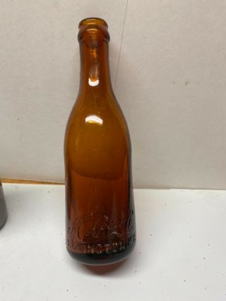 Early Lexington Ky Amber Script Coca - Cola Straight Side Bottle -