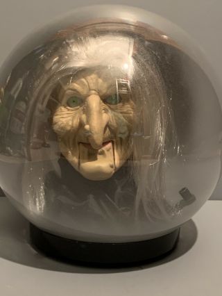 9.  5 " Gemmy Animated Talking Witch Head In Crystal Ball Halloween Prop Decoration