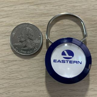 Eastern Airlines Round Blue Plastic Keychain Key Ring 39909