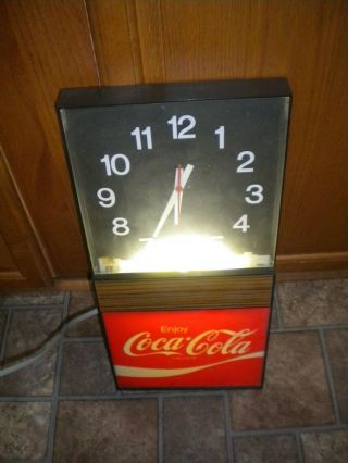 Coca Cola Electric Light Up Wall Clock Enjoy Coke Old Vintage Antique Parts Only