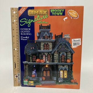 Lemax Spooky Town Dreadful Manor Retired Lighted Rare Good Box Village See⭐️