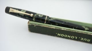 Gorgeous Onoto The Pen,  5601,  Green Marble,  Semi Flex 14k M Nib