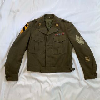 1948 U.  S.  Army Ike Jacket - Ssgt - 1st Cavalry Division (36r) With Wwii Ribbons