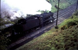 35mm Slide Br Steam Four Views Of Lms 9f.  S At Work Around Ais Gill 1966