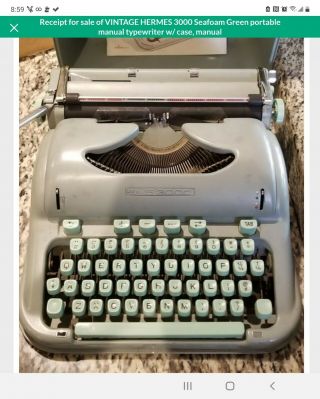 Hermes 3000 Vintage Typewriter Made In Switzerland W/ Case & Ribbon
