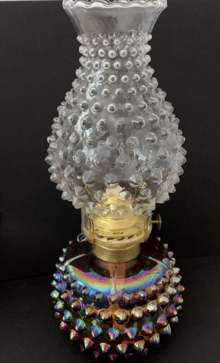 Vintage Carnival Glass Imperial Hobnail Oil Lamp Shade
