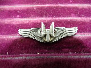 Vintage Ww Ii U.  S.  A.  Army Air Corps Aerial Gunners 2 " Pin Sterling Silver