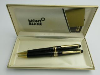 Mont Blanc Meisterstuck Ballpoint Pen And Pencil (0.  7mm) With Case