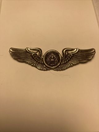 Scarce Wwii Us Army Air Crew Wings Pin,  Sterling.