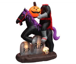 6.  7 Foot Tall Halloween Inflatable Headless Horse Pumpkin Decoration Blowup 3