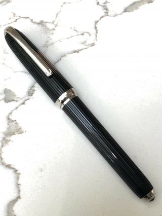 Cartier Ballpoint Pen With Cap Louis Godron Black Composite Platinum Finish