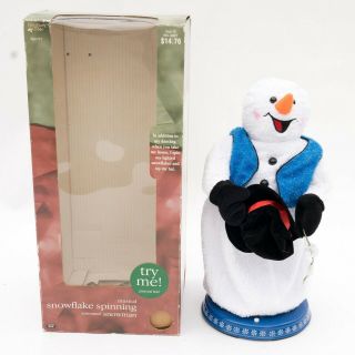 Gemmy Animated Christmas Spinning Snowflake Snowman Partly See Video