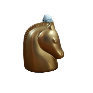 Retired Jonathan Adler Gold Horse Head Christmas Ornament -
