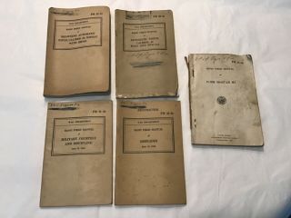 5 Ww Ii War Department Basic Field Manuals 1940 - 42 Weapons And Discipline