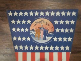 Patriotic Wwii Welcome Home American Flag Banner Uncle Sam & Military