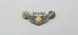 Wwii Us Navy Enlisted Sterling Silver Combat Air Crew Wing W/ 3 Stars