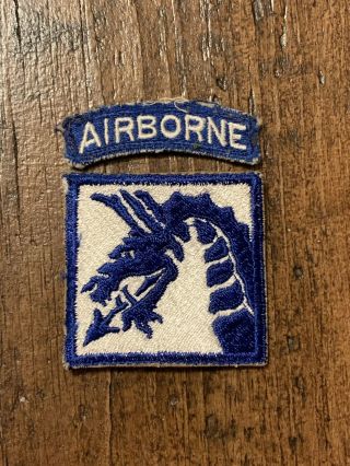 Wwii Ww2 Us Army Airborne Paratrooper Fe Xviii Airborne Corps Patch W/tab