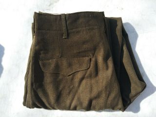 Korean War Us Army Button Fly Wool Trousers Size 33x33 - Unissued