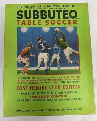 Vintage Subbuteo Continental Club Edition Table Soccer Set W/ Teams Boxed (jt)