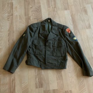 Men’s Brown Eisenhower “ike” Military Blouson Jacket Size 36r