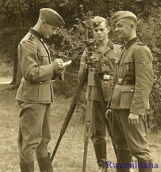 Rare Trio German Elite Waffen Totenkopf Division Soldiers W/ View Scope