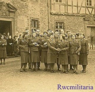Rare Wehrmacht Female Helferin Girls W/ Elite Waffen Totenkopf Soldiers