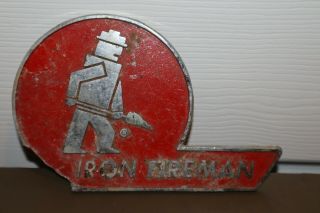 Antique Vintage Iron Fireman Metal 6.  5 " Plaque Nameplate Antique Parts Sign