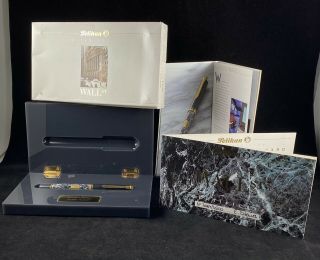 Pelikan “wall St” Limited Edition Fountain Pen W/original Case,  Box & Papers