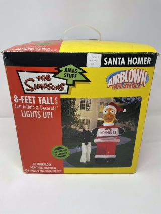 The Simpsons 2004 Santa Homer Airblown Christmas Inflatable Decoration 8 Ft Tall