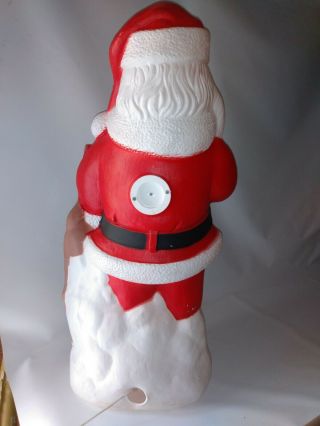 TPI Plastic Blow Mold Lighted Santa Claus with Reindeer Outdoor Decor 40 