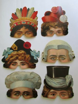Set of 6 Paper Victorian Half Masks by H & P England Victoria & Albert Museum 2