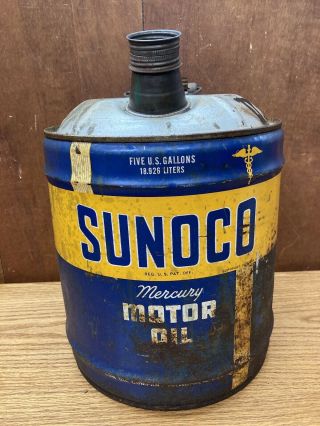 Vintage Sunoco 5 Gallon Oil Can W/cap & Spout - Personalized By The User
