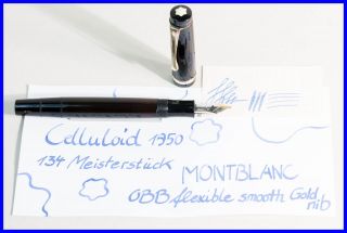 1950 Montblanc Masterpiece 134 Celluloid Fountain Pen,  Obb 14c Gold Nib