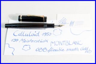 1950 MONTBLANC Masterpiece 134 Celluloid Fountain Pen,  OBB 14C gold nib 3