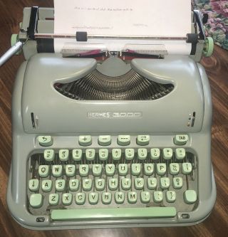 1964 Hermes 3000 Cursive Typewriter