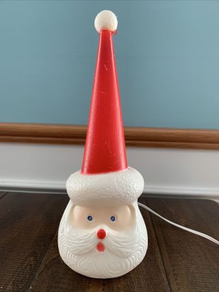 Vintage Union Products Christmas Santa Head Blow Mold Light - Up