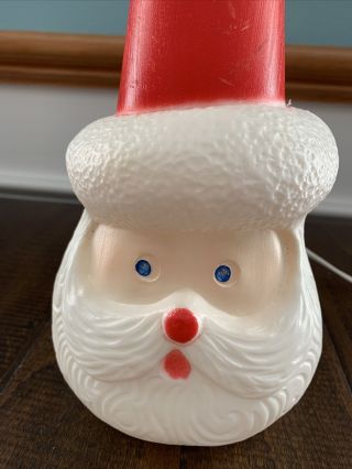 Vintage Union Products Christmas Santa Head Blow Mold Light - Up 2