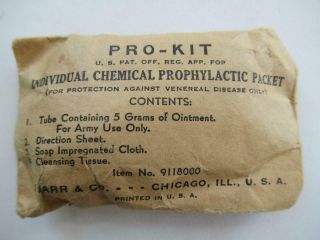 Scarce Wwii Usgi Pro Kit Or Individual Chemical Prophylactic Packet