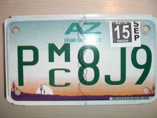 2015 Arizona Motorcycle License Plate Az 15 M/c License Plate