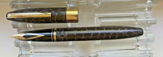 Sheaffer Legacy Heritage Fountain Pen With 18k Nib Leather Look Brown Finish Usa