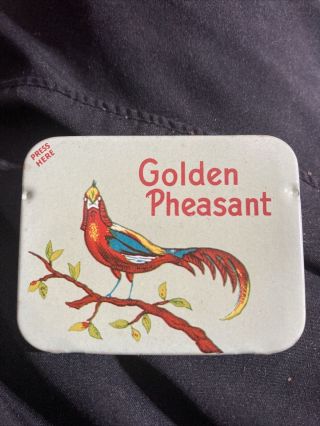 Vintage Golden Pheasant Condom Prophylactic Tin Full