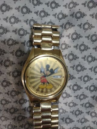 Vintage Mens Seiko Mickey Mouse Wrist Watch,  Date,  Rare Sunburst Dial,  5h23 - 8a09