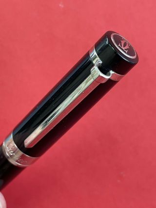 Authentic Cartier Ballpoint Pen Pasha Black Composite Platinum Finish R